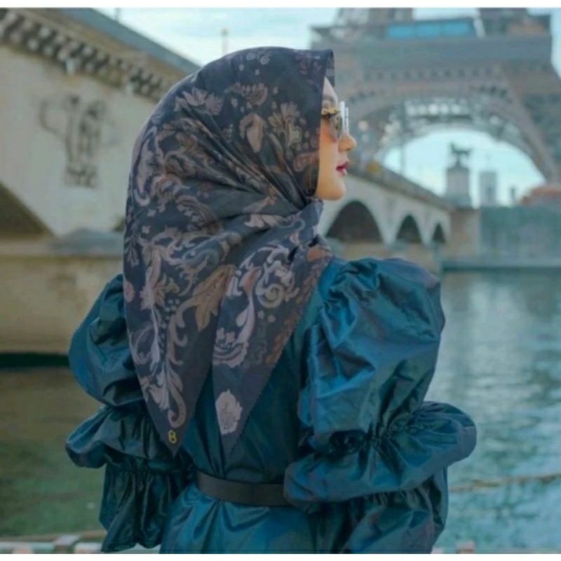 Buttonscarves Autograph bleu, Arabian Voile Coin XL