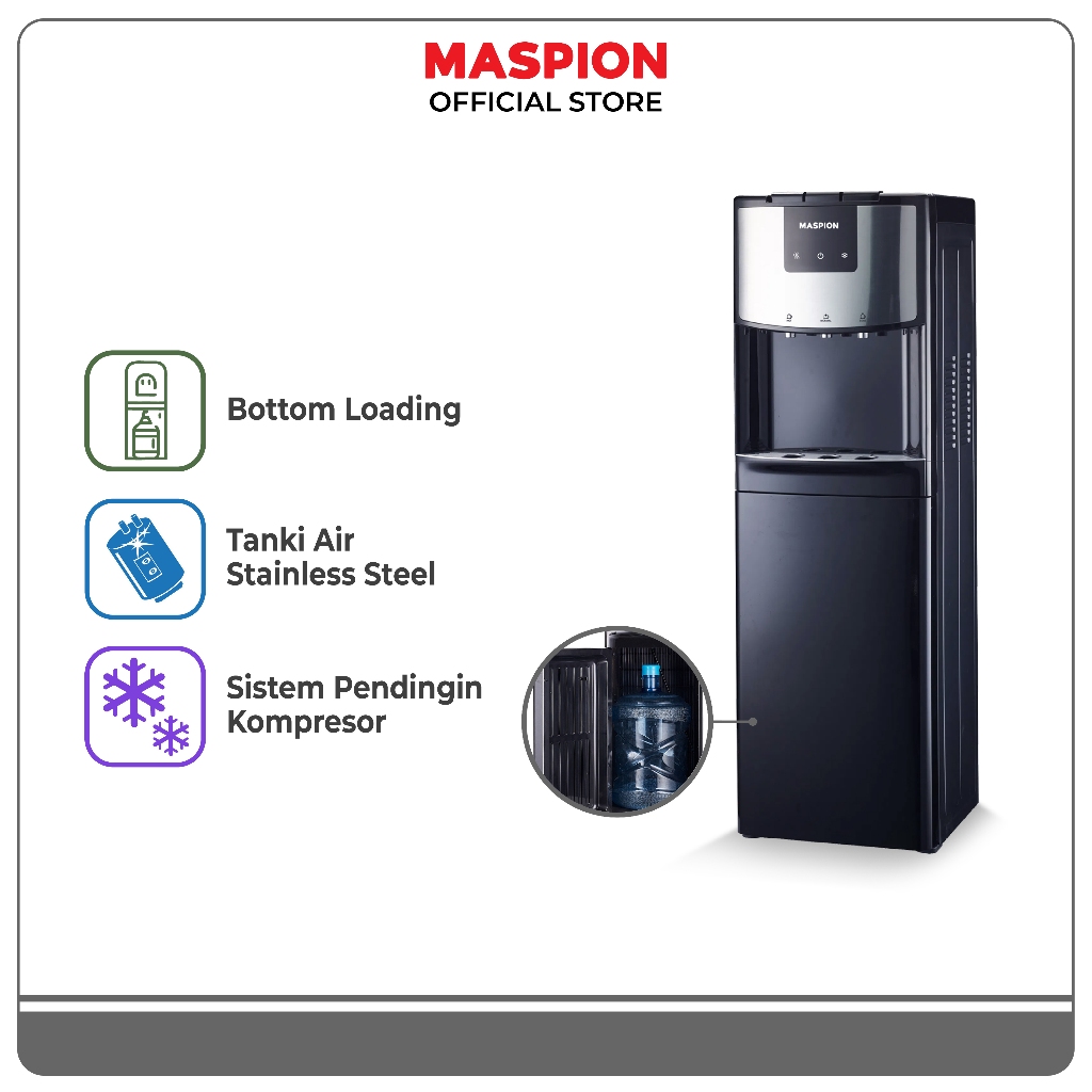 Maspion Standing Dispenser Bottom Loading Hot Cold & Normal MD-03NDBL