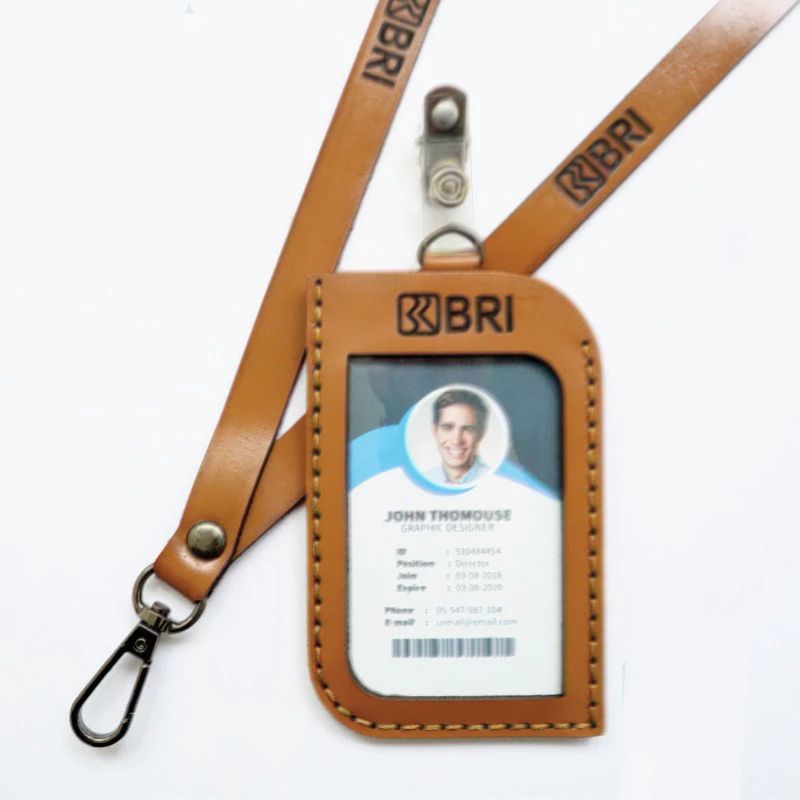 

[ ARF_74 ] hend tag work ID card made of genuine leather, custom with your own name and company name