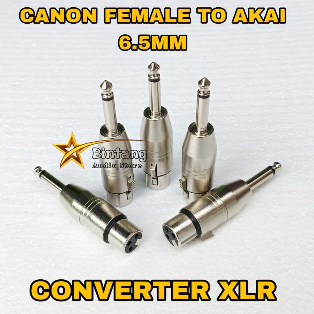 Konektor Canon XLR Female to Jack Akai 6.5 Mono / Connector XLR to TOA