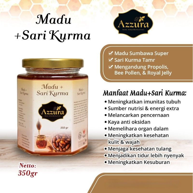 

Madu + Sari Kurma (350gr), Madu Azzura Madu Plus Sari Kurma, HALAL