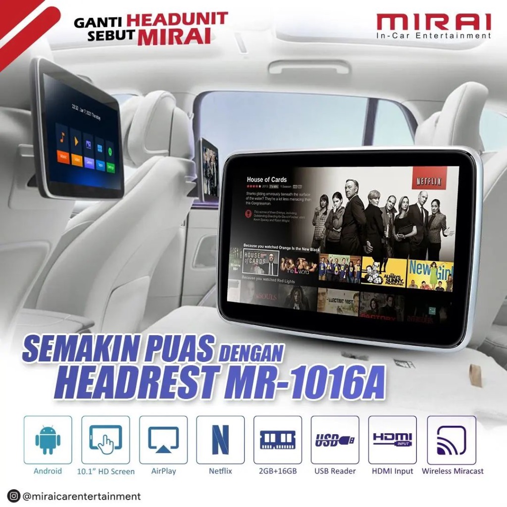 Headrest Mirai mr1016a Mirai Mr1016A Headrest Android Mirai 10"