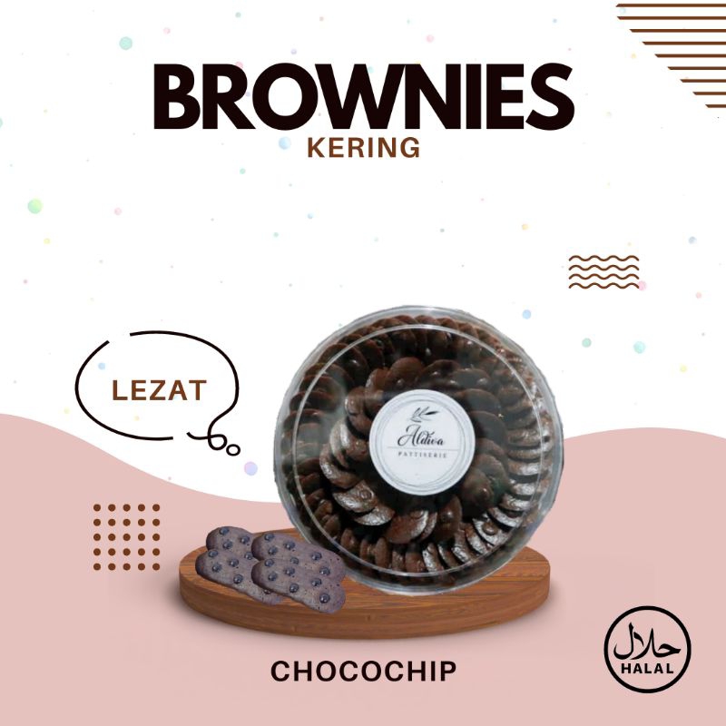 

Brownies Kering Toples Bulat ( Chocochip ) | Alriva Brownies