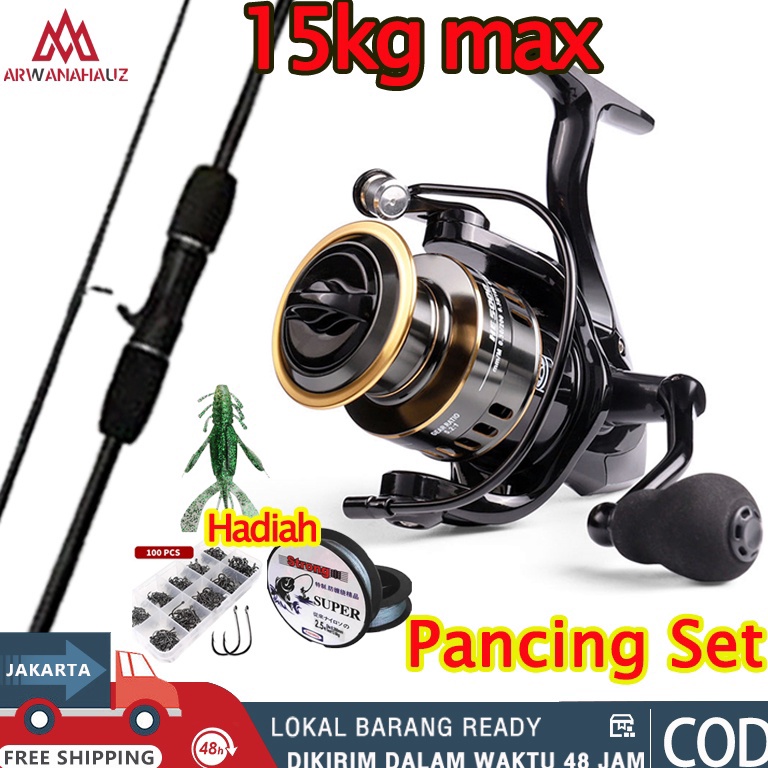 Paling Dicari Reel Pancing Set Pancing Set 165M18M21M24M Joran Pancing Set HE1  7 15 Kg Murah Kuat P