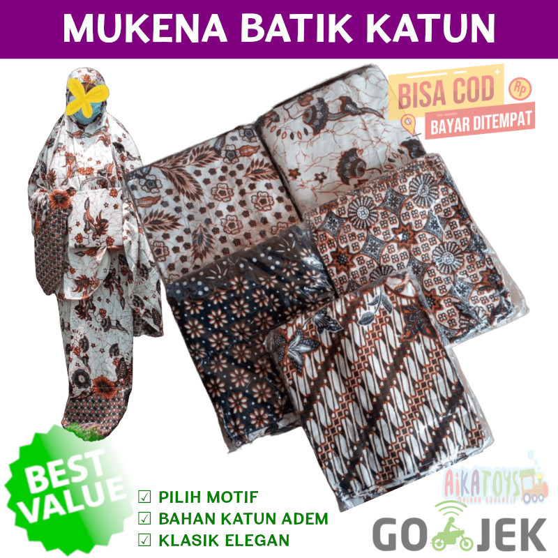 JUMBO MUKENA BATIK KATUN DEWASA DIJAMIN ADEM - All Size Remaja Dewasa Rukuh Telekung Wanita Muslimah