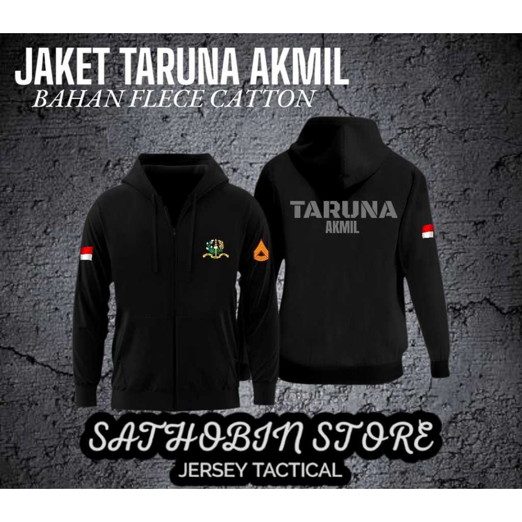 Jaket resleting taruna / jaket akmil bahan flece premium