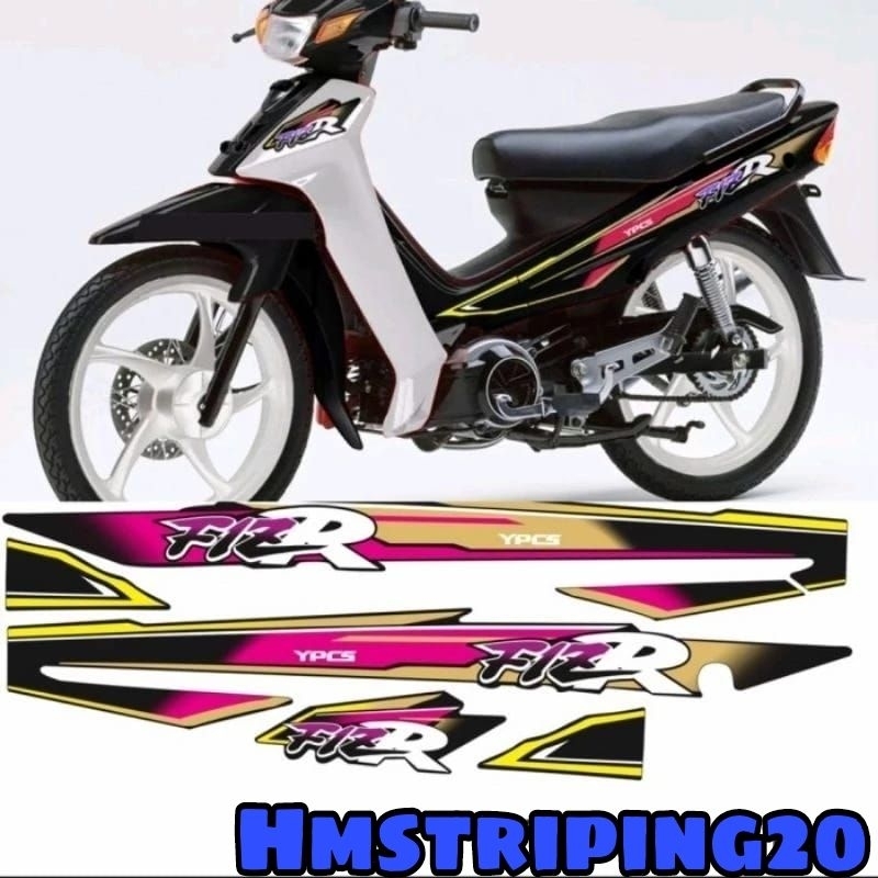 STRIPING STIKER YAMAHA FIZ R 1997 1998 HITAM LIS BODY STANDART BERKUALITAS