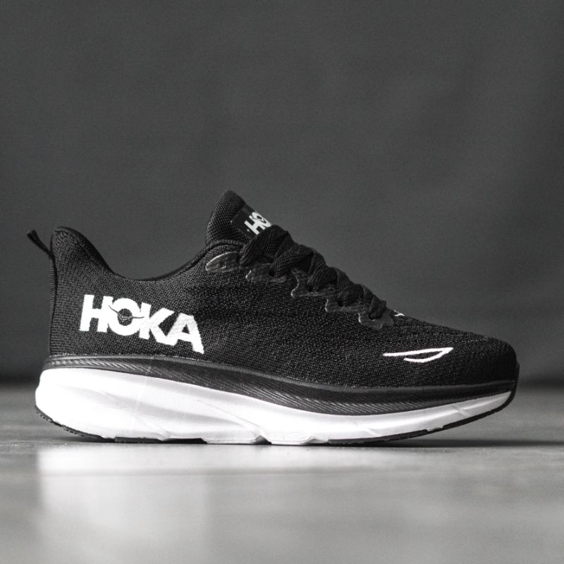 Hoka Clifton 9 Black White Running Shoes - Sepatu Hoka Clifton 9 Original