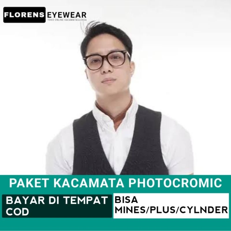 Kacamata pria Dikta , kode frame 8003 paket lensa photocromic mines