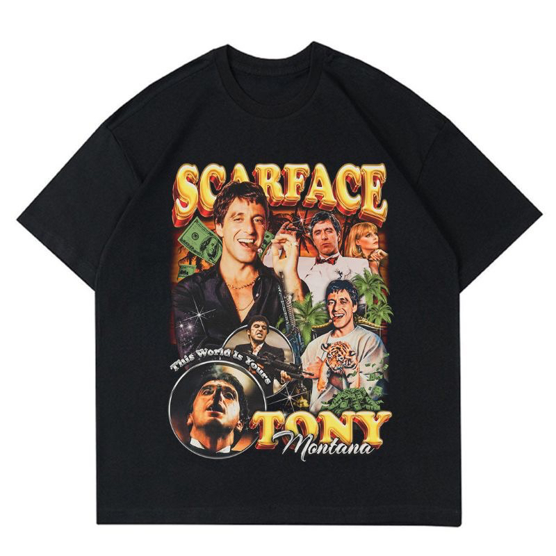 KAOS SCARFACE VINTAGE | T-SHIRT BAJU GAMBAR SCARFACE | KAOS SCARFACE 2023