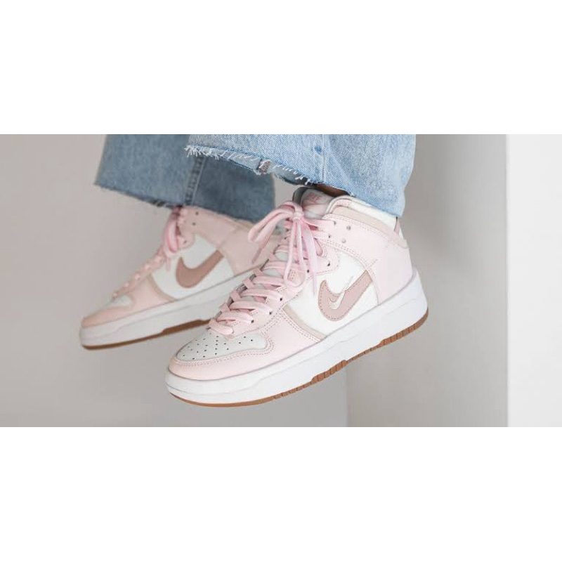 nike dunk high up sail light soft pink oxford AUTHENTIC 100%
