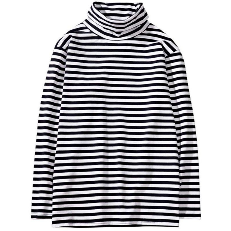 atasan wanita lengan panjang/kaos wanita/crop wanita garis garis
