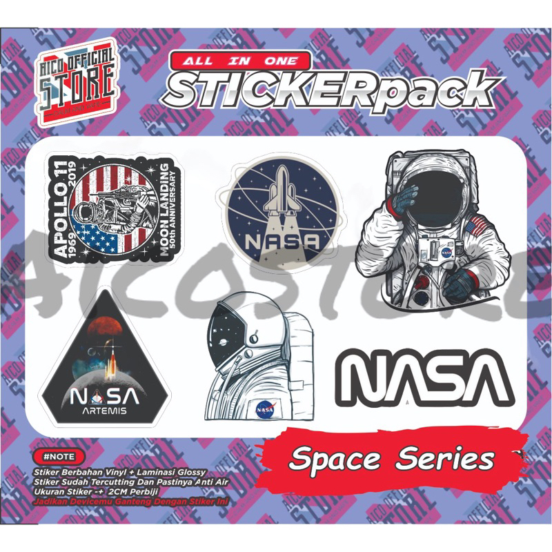 

AICO - Stikerpack All In One Laminasi Glossy Motif Space ASTRONOUT Original Desain