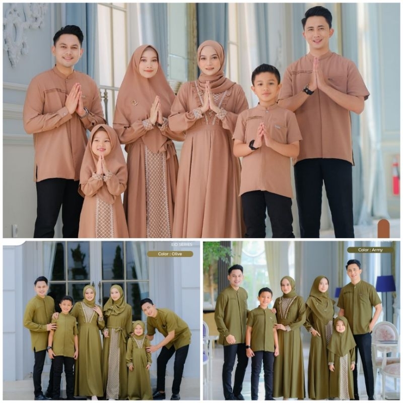 ANDALUSIA EID SERIES SARIMBIT LEBARAN TERBARU BY QINARA HIJAB OLIVE MOCCA ARMY