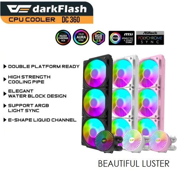 Aigo darkFlash CPU Liquid Cooler 360mm ARGB Radiant DC 360
