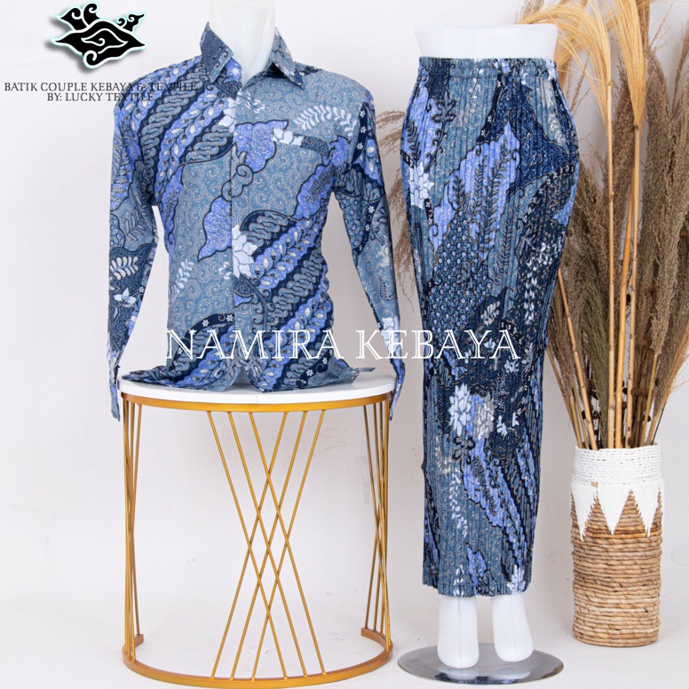 ART V66K ROK PLISKET  KEMEJA BATIK  BATIK COUPLE