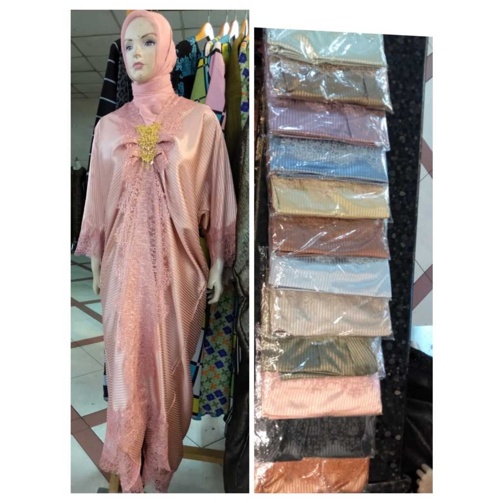 Kaftan Gamis Brokat Lebaran Embos