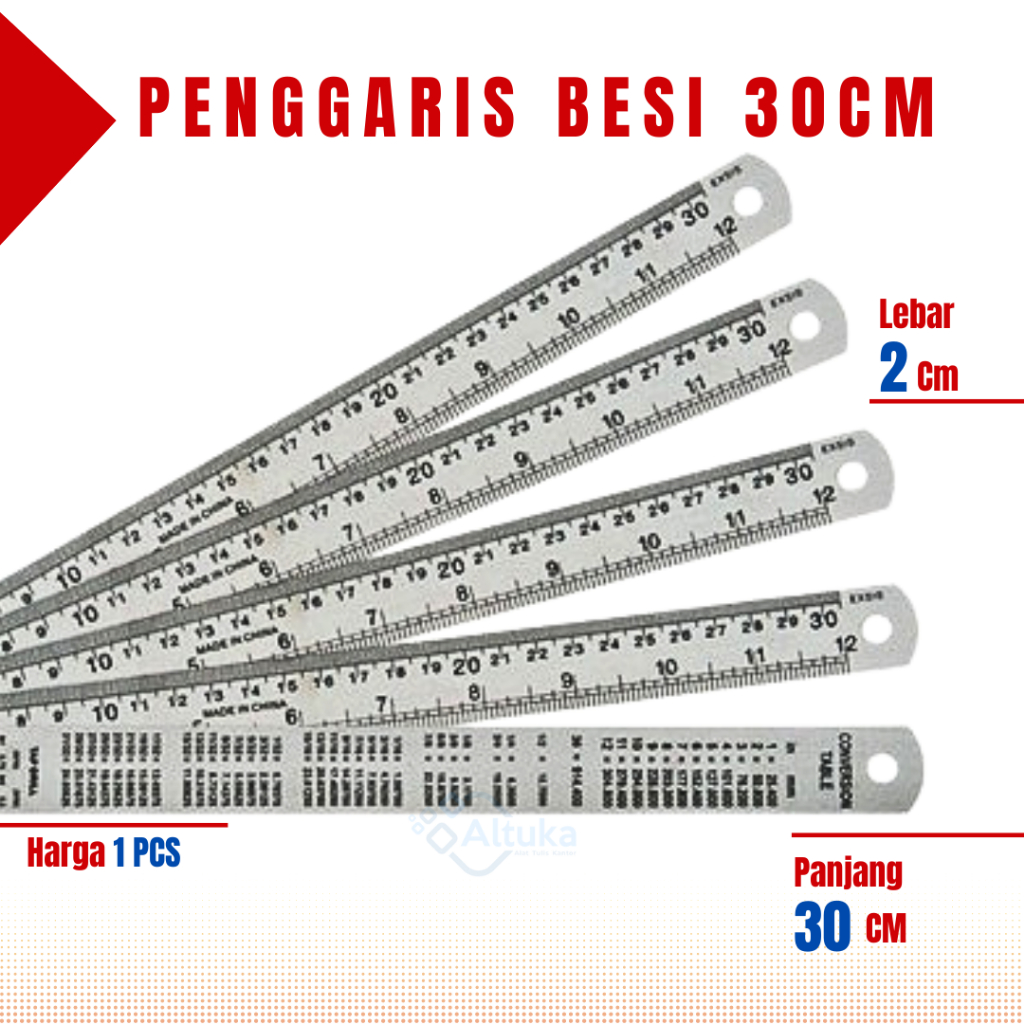 

Penggaris Stainless Steel / Penggaris Besi 30 cm Stainless