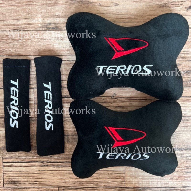 Bantal Mobil Terios Bantal Leher Jok Mobil Cover Seatbelt