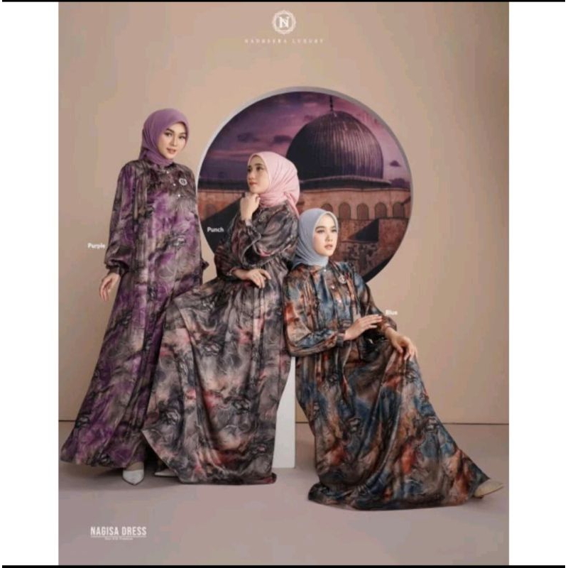 NAGISA DRESS BY NADHERA LUXURY/GAMIS LEBARAN/GAMIS NADHERA ORIGINAL