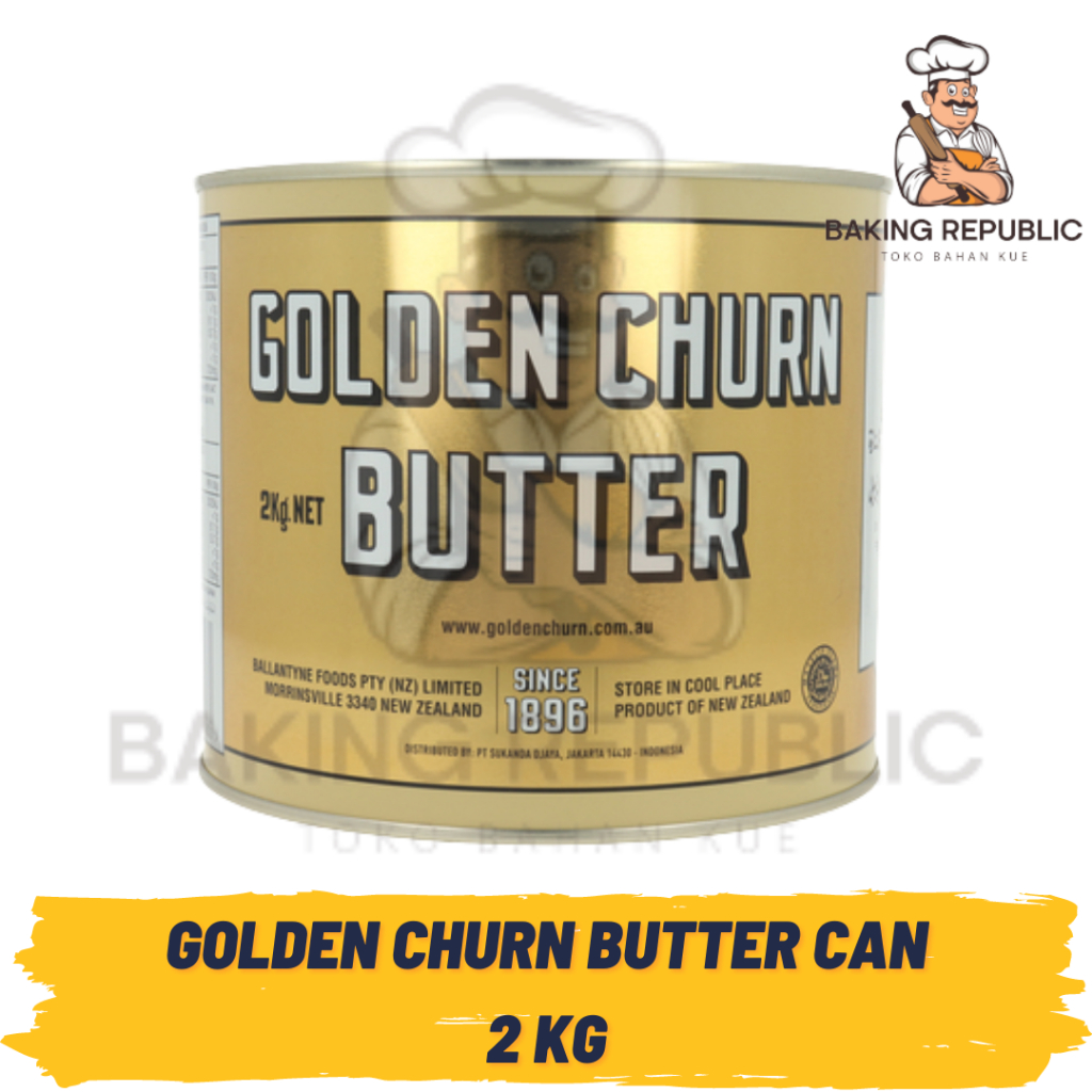 

GOLDEN CHURN BUTTER CAN UNSALTED | 2 KG | KEMASAN PABRIK ASLI