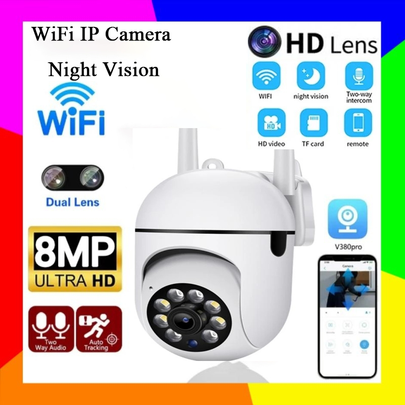【NICE✨】WiFi IP Camera Night Vision 2.4G Dual-band Video Surveillance Security Camera Outdoor CCTV Motion Detection Homesecurity Monitor