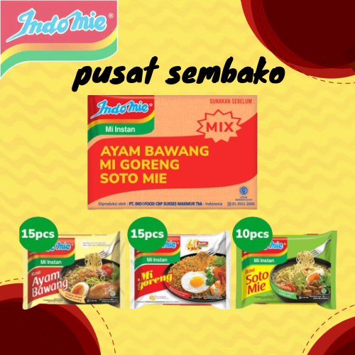

INDOMIE MIX (indomie campur) 1 dus 40 pcs isi indomie soto,indomie ayam bawang,indomie goreng