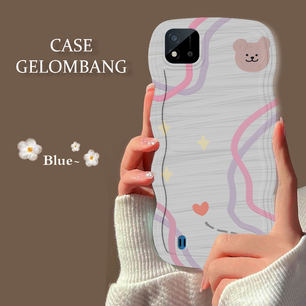 Soft Case GELOMBANG Hp Realme C11 2021 - Realme C11 2021 - Case Pro Camera - Fashion Case Motif Wall