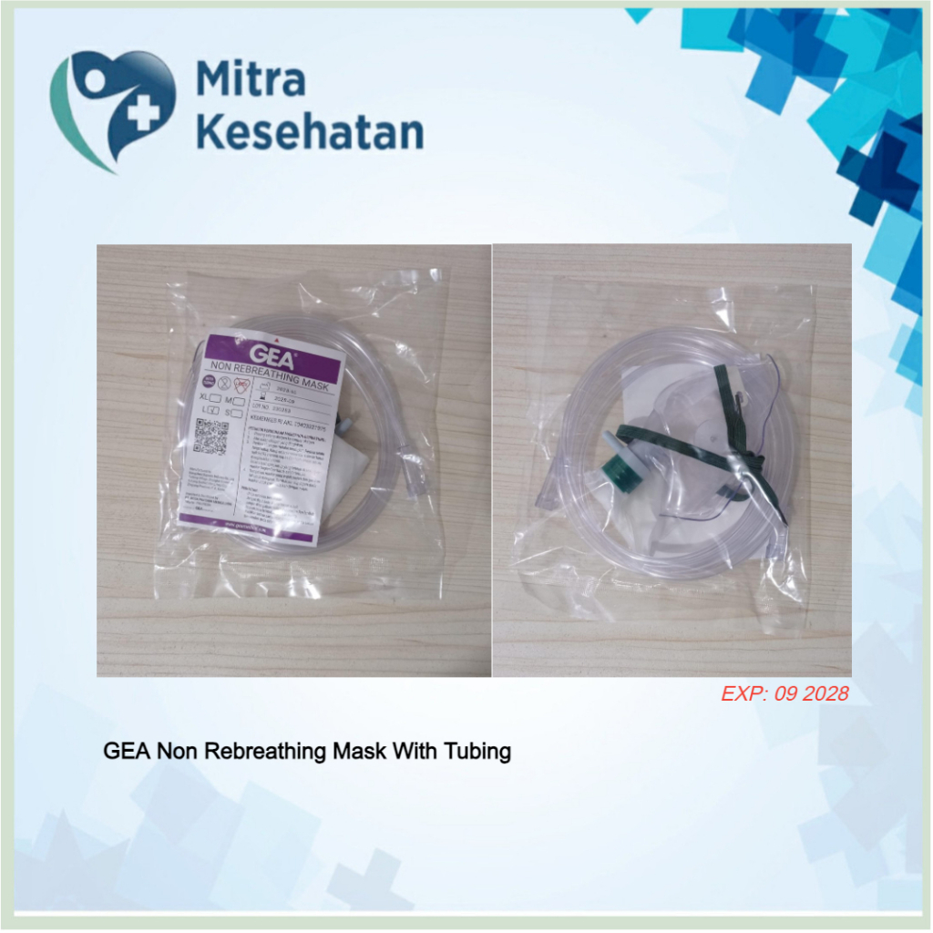 Masker oksigen Non Rebreathing  MASK NRM GEA With Tubing
