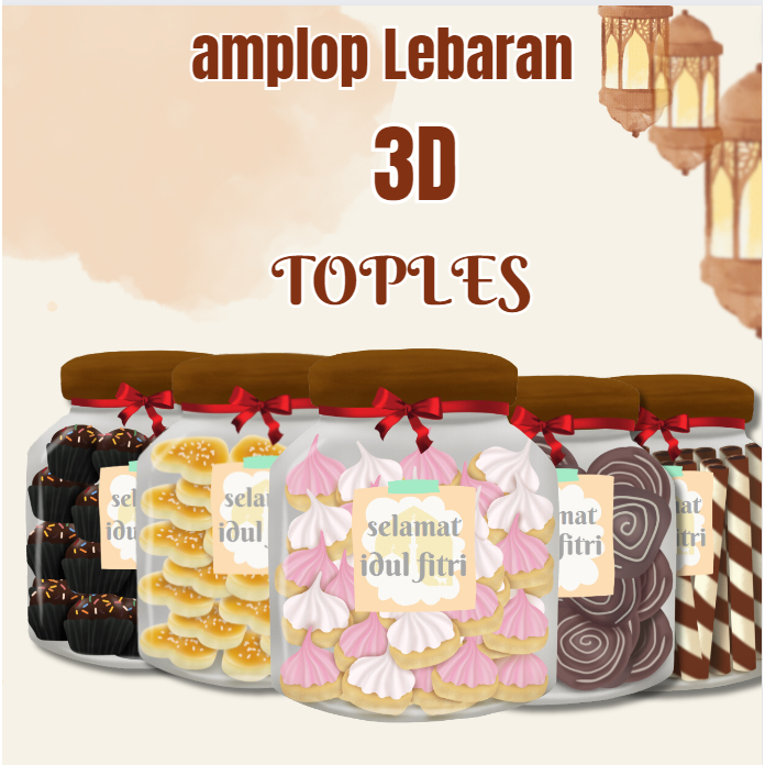 

Amplop lebaran ramadhan 3D bulak balik tebal