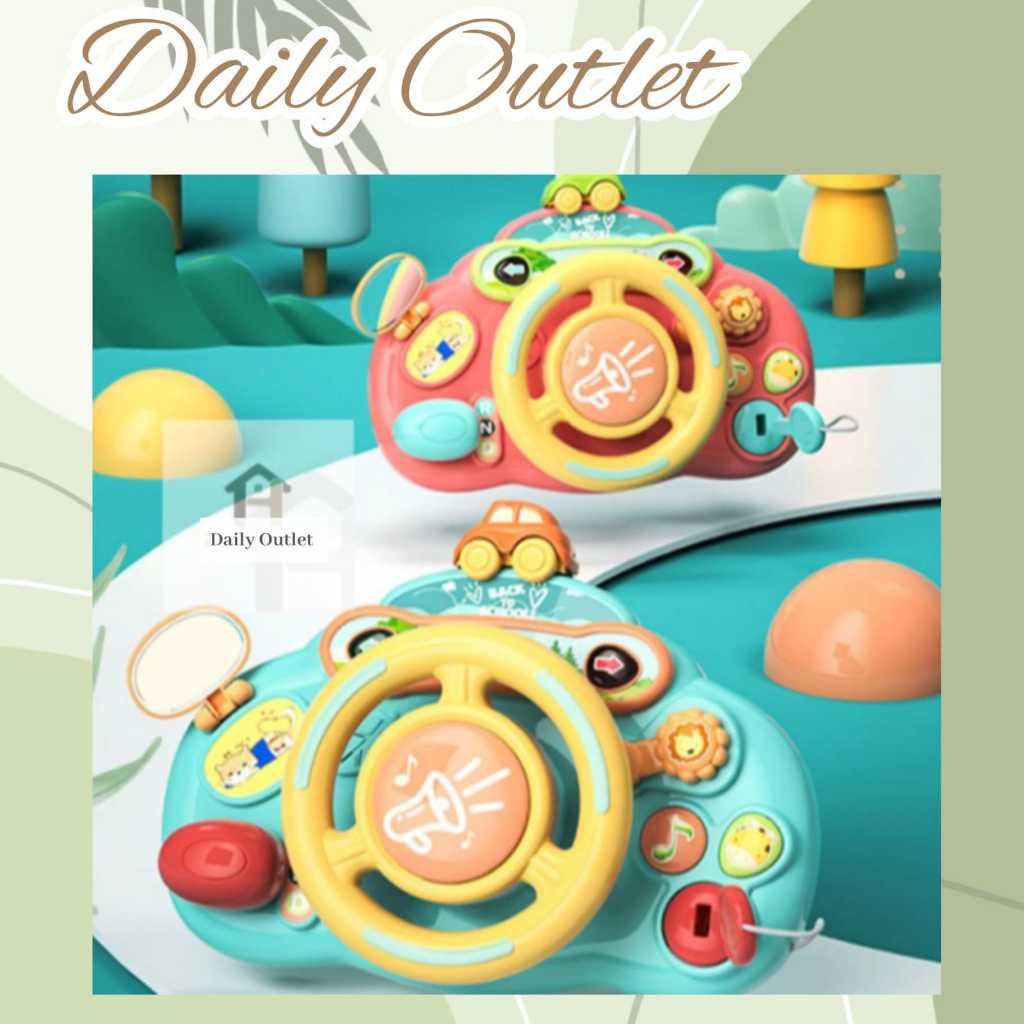 Daily018-Mainan Setir BABY Simulated Drive/Mainan Edukasi Musikal Setiran Mobil