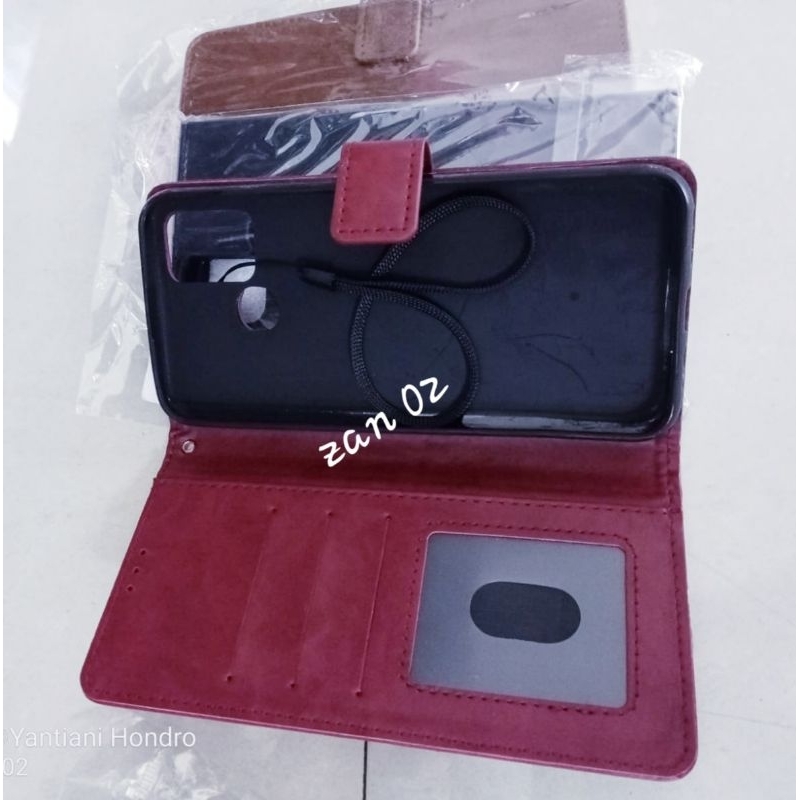 leather flip case infinix smart 5 casing dompet kulit infinix smart 5
