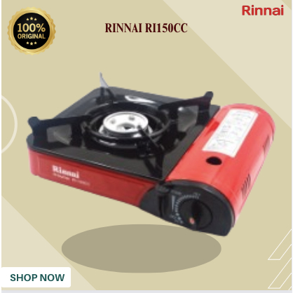 RINNAI KOMPOR GAS 1 TUNGKU RI 150CC/RI150CC/RI 150-CC/RI-150-CC/RINNAI KOMPOR POTABLE GARANSI ORI