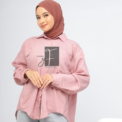 Atasan Wanita Kemeja Linen Import!! Kemeja Polo Linen Oversized Korean Style!!