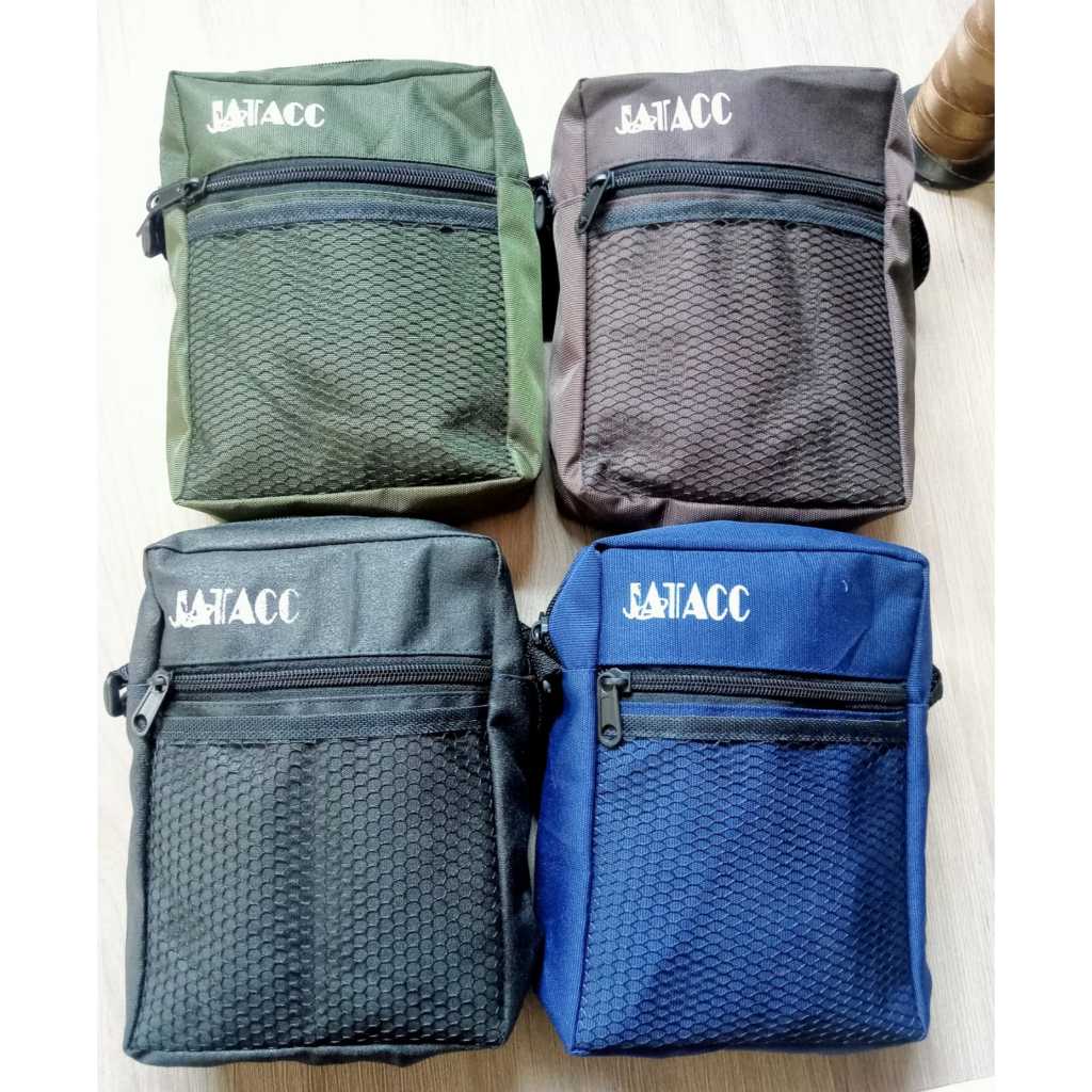 Tas Selempang Pria Wanita / Slingbag Canvas Unisex Keren Motif Jaring Depan