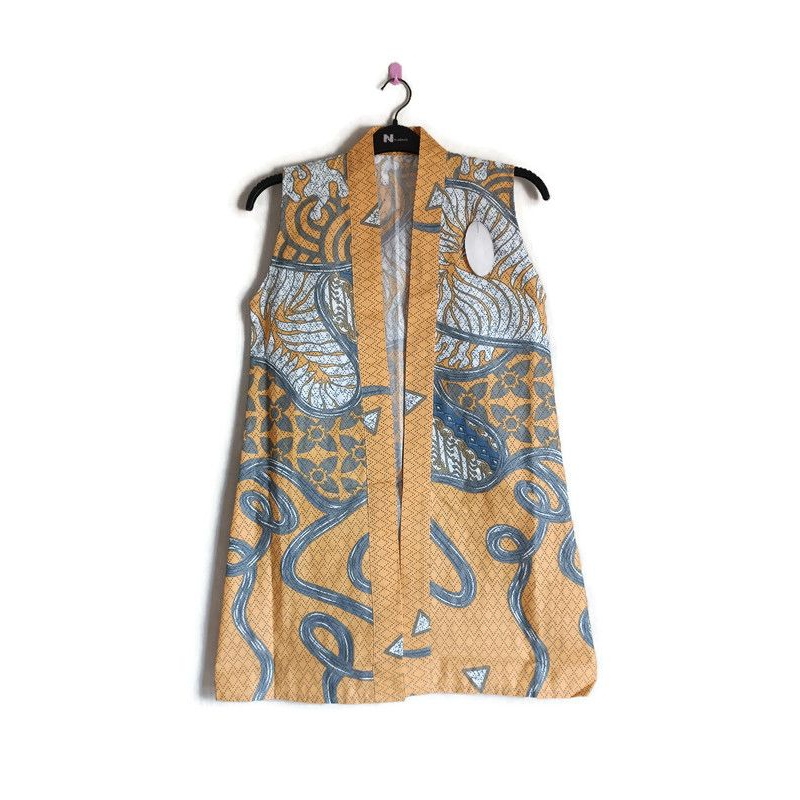 ROMPI BATIK VEST CARDIGAN WANITA TANPA LENGAN OUTER BATIK XL XXL JUMBO