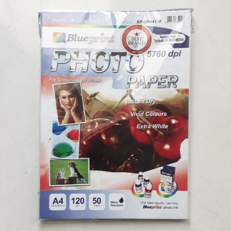 

KERTAS FOTO GLOSSY CERI A4 120 50 SHEET BLUEPRINT
