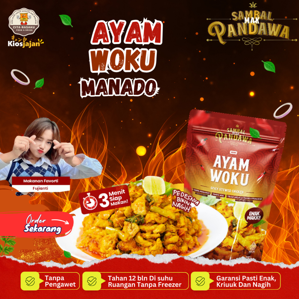 

Sambal Mak Pandawa - Ayam Woku Satuan 100gr - HALAL