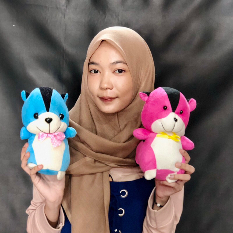 Boneka Tupai mini duduk lucu boneka tupai ekor Plush Boneka Hewan Tupai kurnia kado