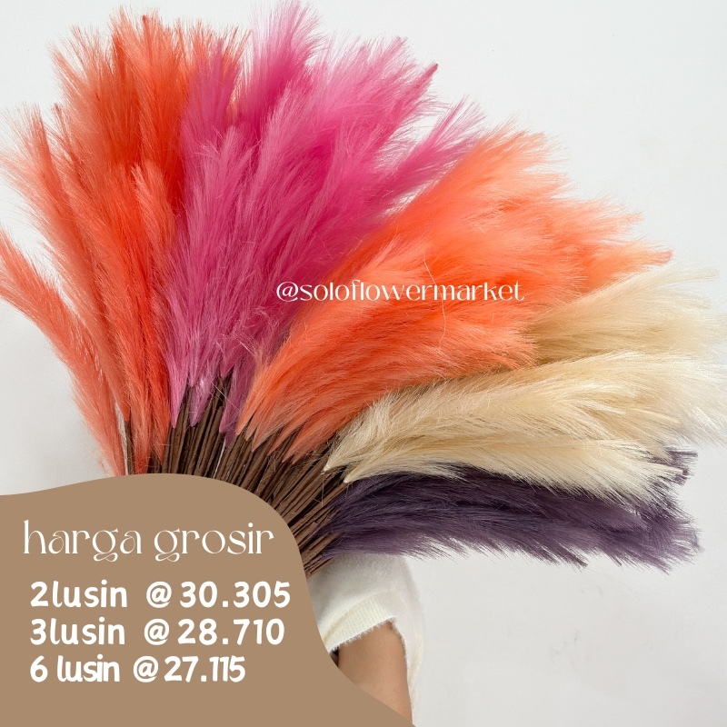 80cm pampas grass 3 cabang artificial bulu daun pampas rumput dekorasi pelaminan dekorasi rustic 110
