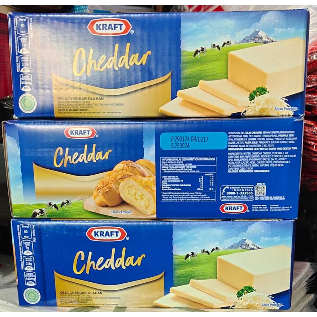 

Keju Kraft Cheddar 2 Kg (BARANG BARU !!!)