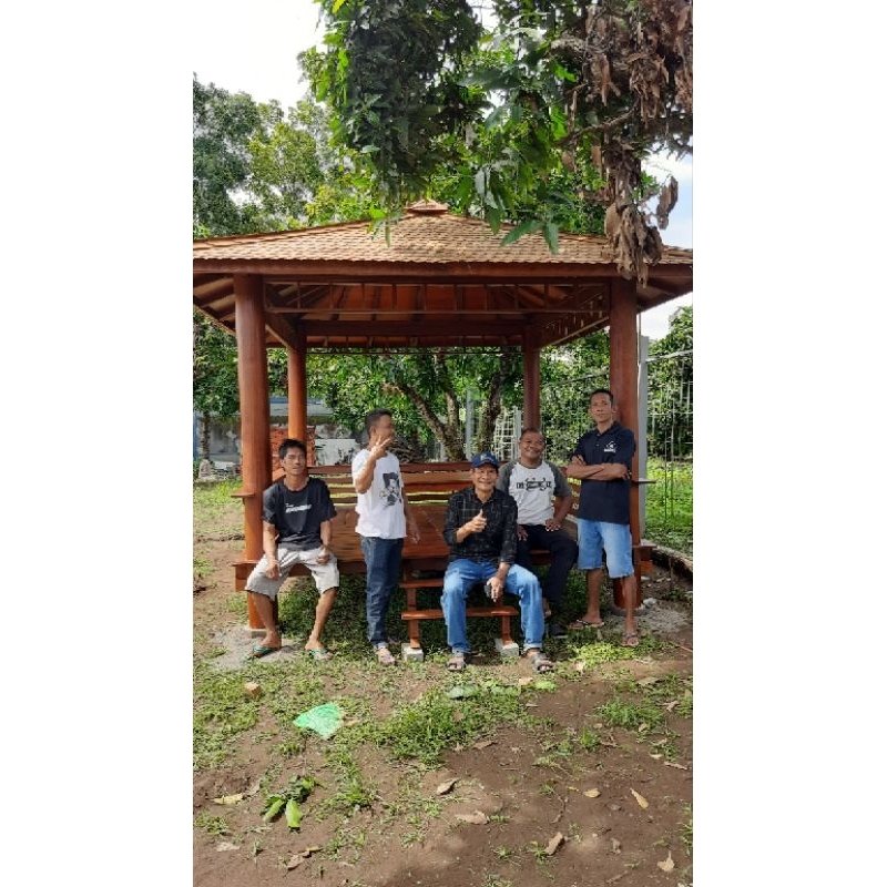 gazebo kelapa / gazebo kayu  / saung / saung gazebo / saung resto / gazebo taman / gazebo murah