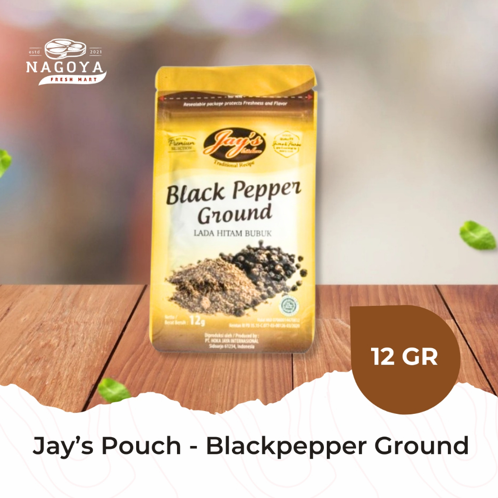 

Jay's Black Pepper Ground Pouch - Lada Hitam 12 GR | Grill Master