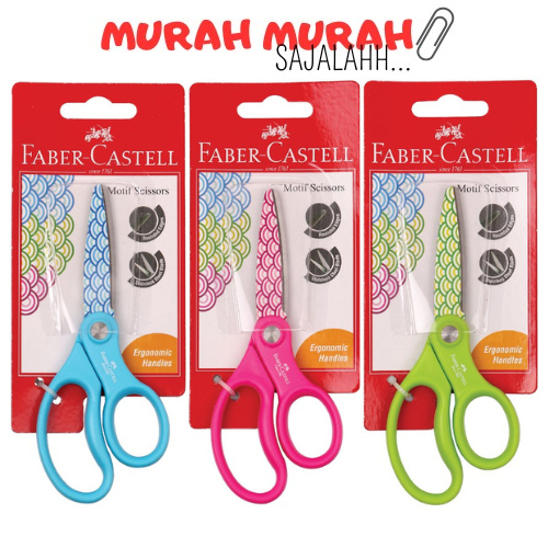 

Faber Castell Motif Scissors / Gunting Motif Scissor Faber Castell / Stainless Steel 3 Warna / Motif Scissors