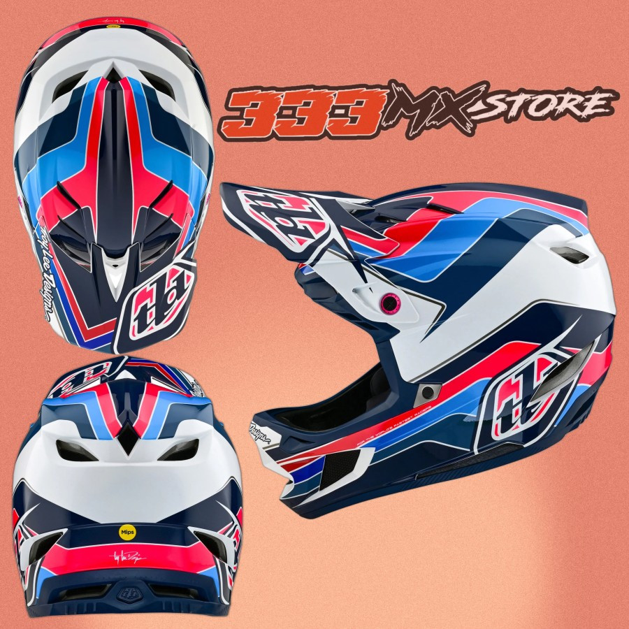 Helm TLD D4 Polyacrylite Block Blue White Helmet TLD D4 Mips Original