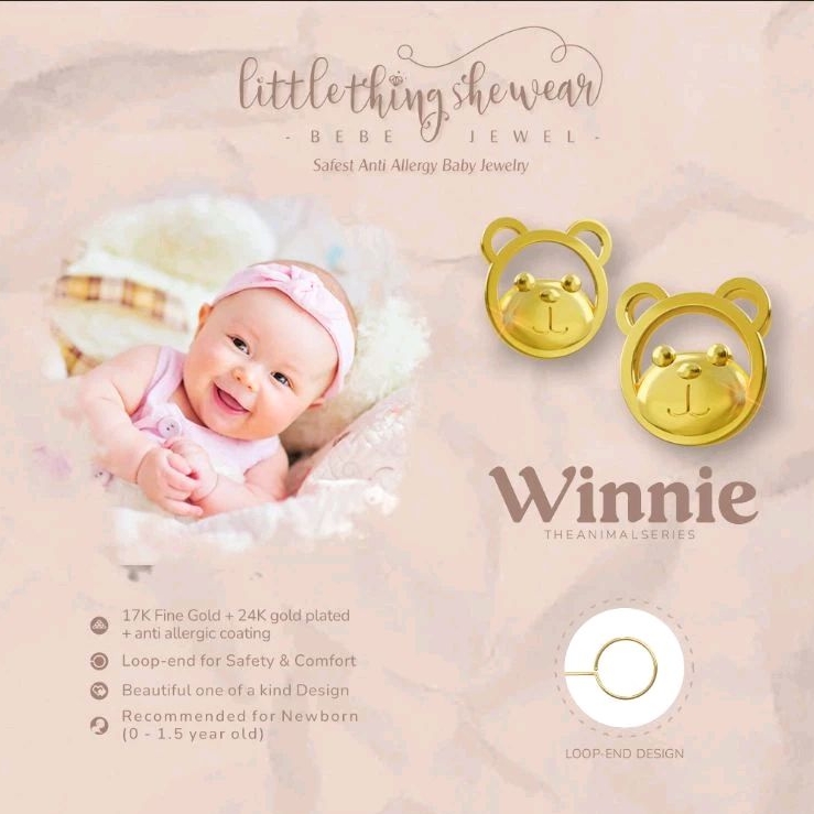 LittleThingSheWear Official - Anting Bayi (NB) - Winnie (0.5 gr)