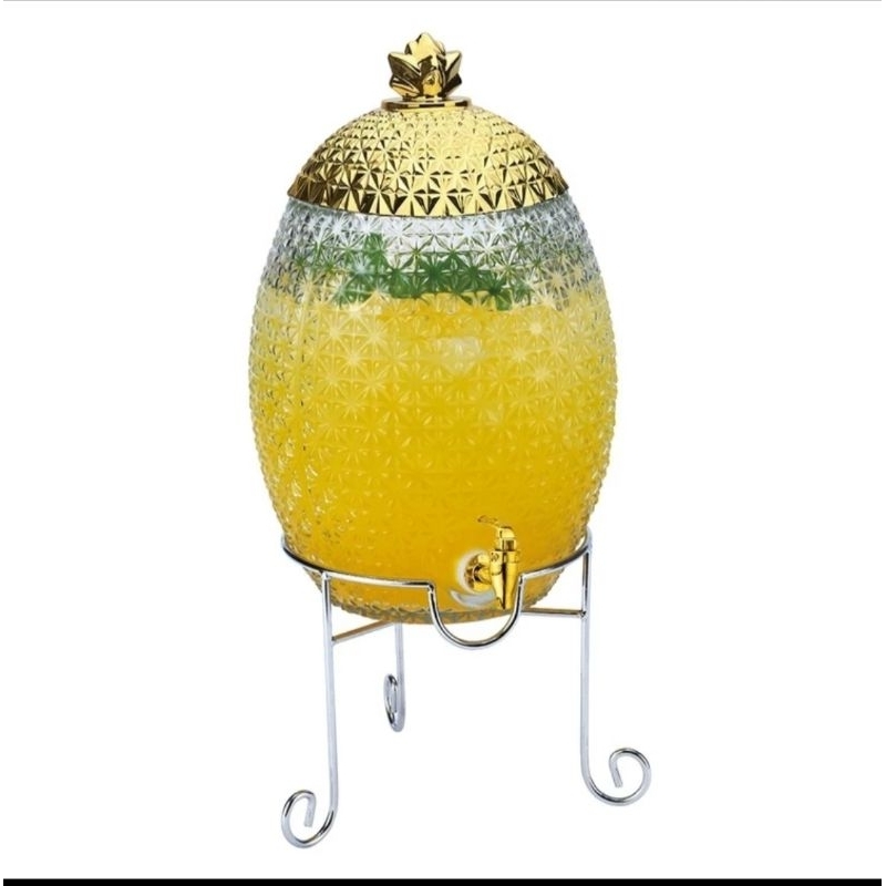 Dispenser Kristal Nanas Dispenser Kaca Nanas Gold Tempat Wadah Air