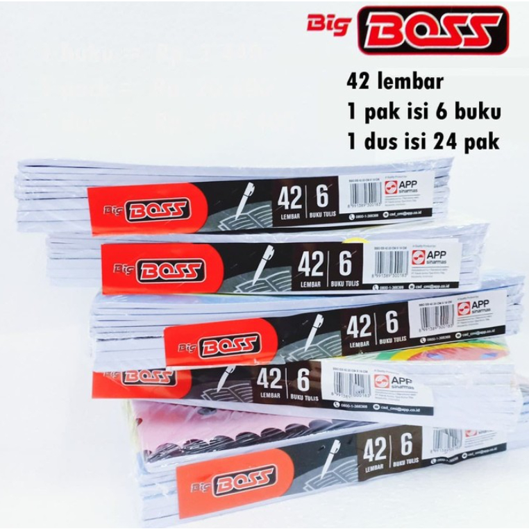 

(1 pack =6pcs) BUKU TULIS BIG BOSS 42 LEMBAR / BUKU BIG BOS