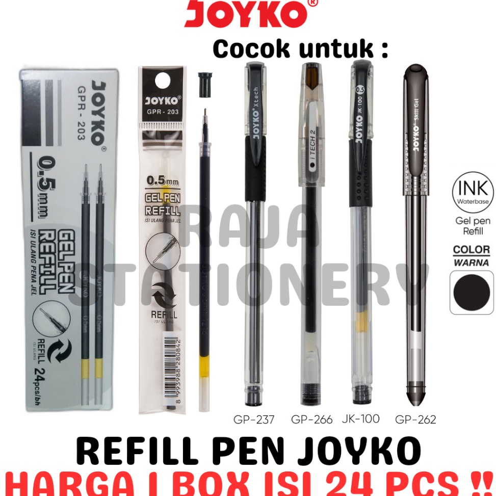 

DTL563 Penjualan TerbaikCOD JOYKO GEL PEN REFILL 5 ISI ULANG PEN JOYKO JK1 GPR23 24PCS