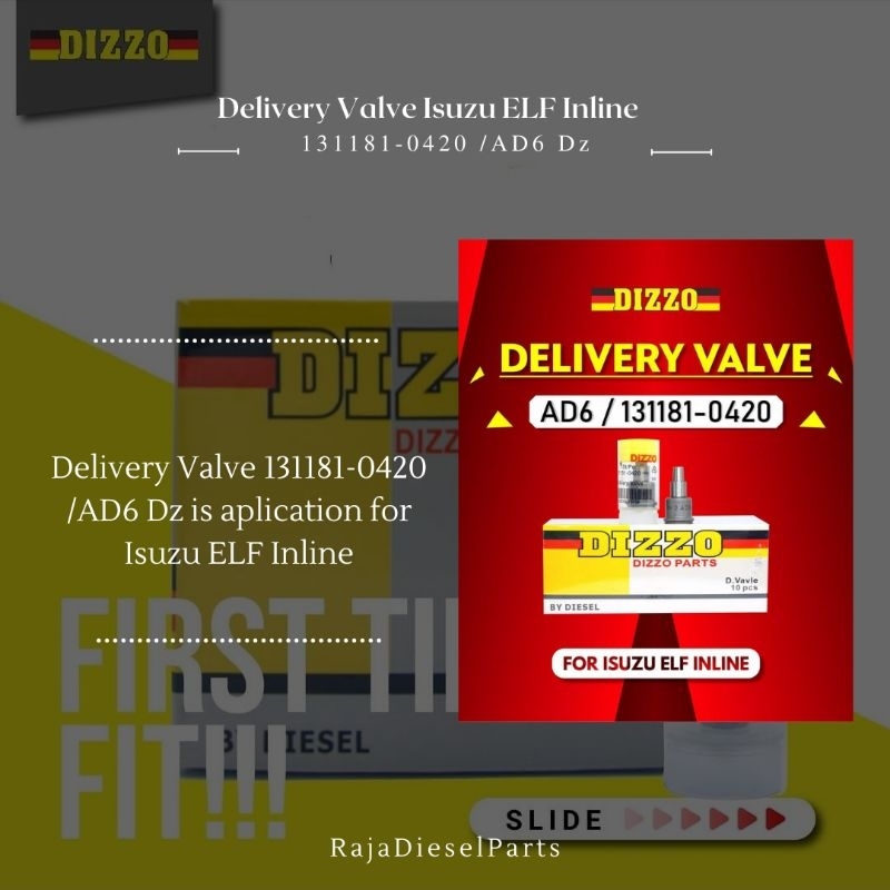 DIZZO DELIVERY VALVE 131181-0420 /AD6 Dz ISUZU ELF INLINE